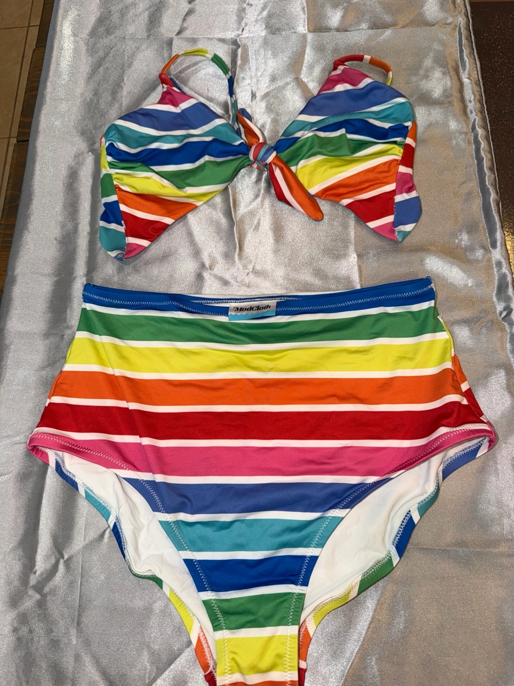 ModCloth Multicolor Striped Bikini